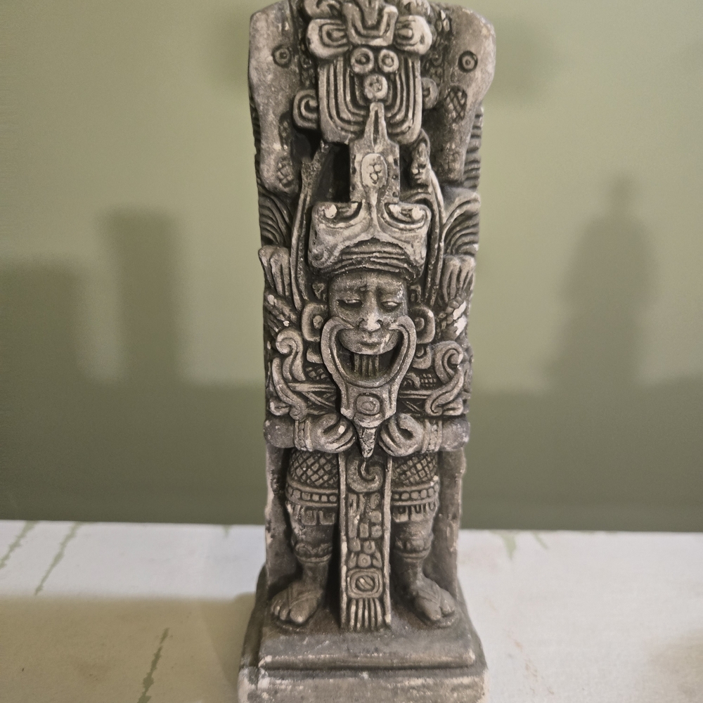 Intricate Gray Stone Sculpture